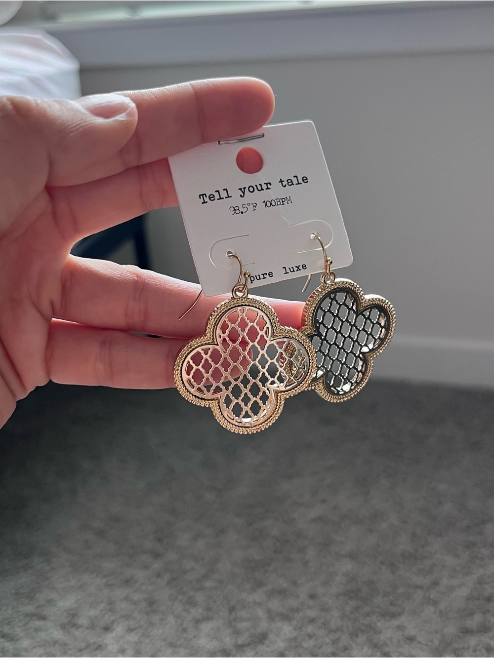 Gold and silver earrings